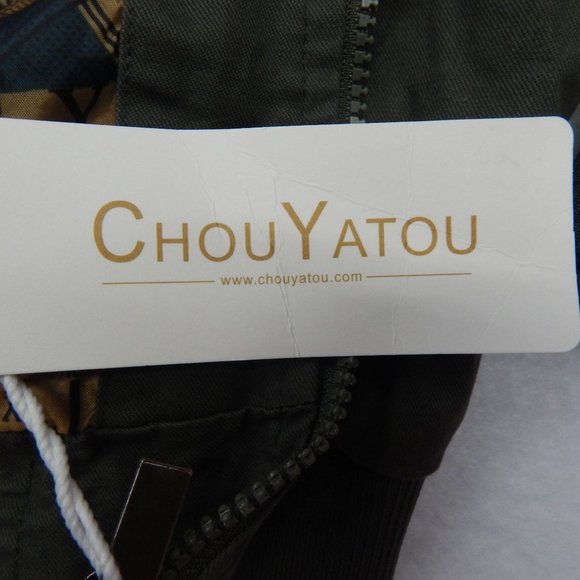 Mens Casual Military Jacket Stand Collar Zipper Pocket Cargo Jacket Army Green L - Picture 10 of 16